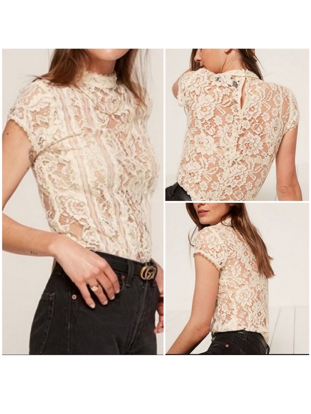 Reformation Damon Lace Top